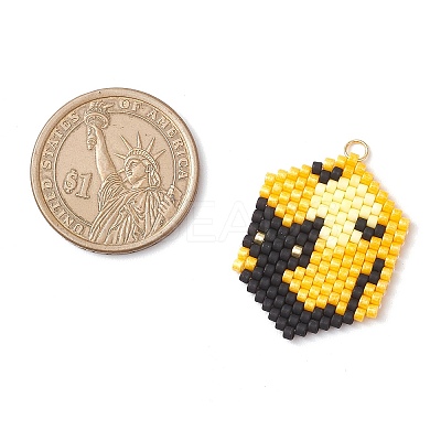 Hallowen Theme Glass Seed Beaded Pendants PALLOY-MZ00873-03-1