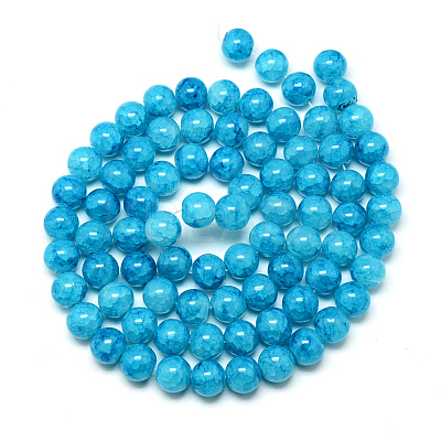 Baking Paint Crackle Glass Bead Strands DGLA-Q023-8mm-YS77-1