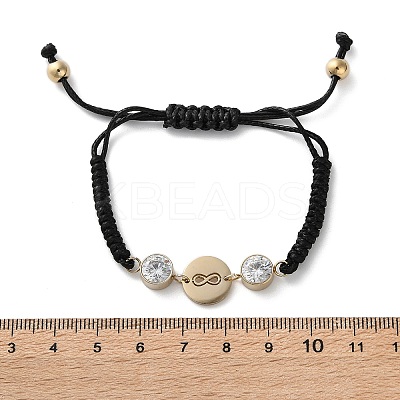 Flat Round with Infinity 304 Stainless Steel Link Bracelets BJEW-A036-04B-G-1
