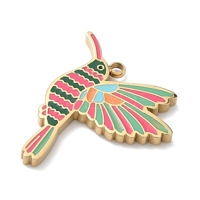 304 Stainless Steel Enamel Pendants LS-STAS-G374-01G-08-1