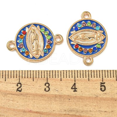 Alloy Micro Pave Colorful Cubic Zirconia Holy Virgin Mary Connector Charms with Enamel FIND-Z061-06G-02-1