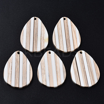 Stripe Resin & Wood Pendants X-RESI-N025-015A-B01-1