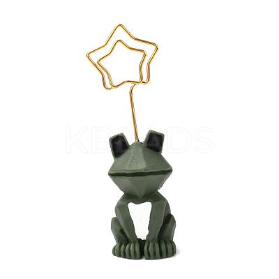 Frog Metal Name Card Holder AJEW-G029-03-1