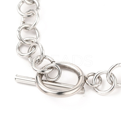 Tarnish Resistant Unisex 304 Stainless Steel Rolo Chains Bracelets BJEW-H541-05A-P-1