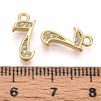 Brass Micro Pave Cubic Zirconia Charms KK-N261-104H-G-1