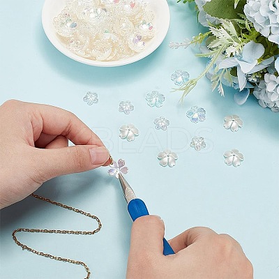 300Pcs 3 Styles Transparent & Opaque Acrylic Flower Bead Caps MACR-AR0001-25-1