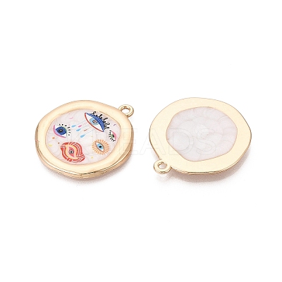 Printed Alloy Enamel Pendants ENAM-N071-10G-1