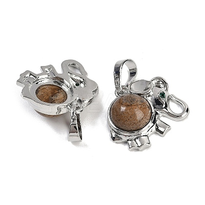Natural Picture Jasper Pendants G-I374-A-P19-1