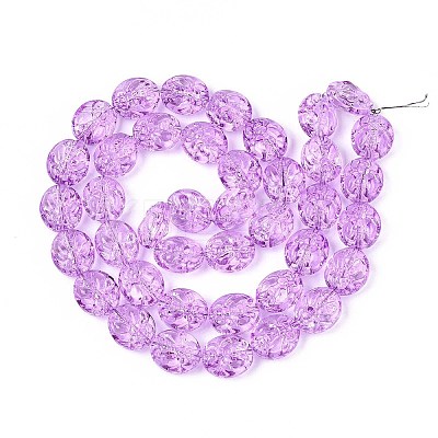 Baking Paint Transparent Glass Beads Strands DGLA-N017-04E-1