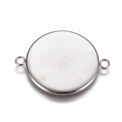 Tarnish Resistant 304 Stainless Steel Cabochon Connector Settings X-STAS-G127-14-25mm-P-1