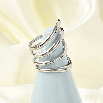 304 Stainless Steel Multi-layer Cuff Rings for Women RJEW-G338-16P-1