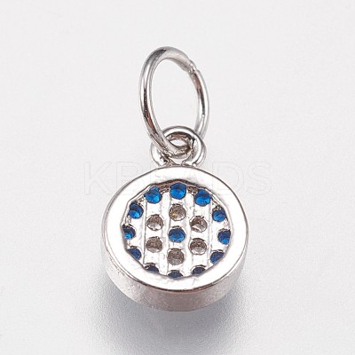 Brass Micro Pave Cubic Zirconia Charms ZIRC-E145-07P-1