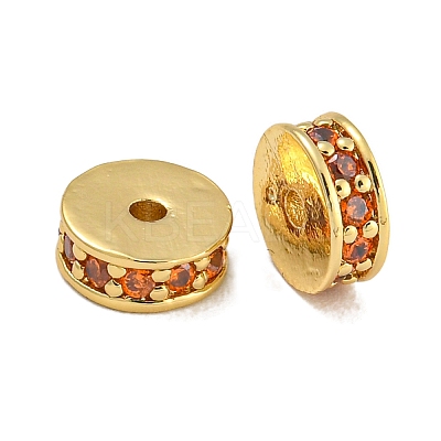Rack Plating Brass Micro Pave Cubic Zirconia Beads KK-U030-27G-09-1