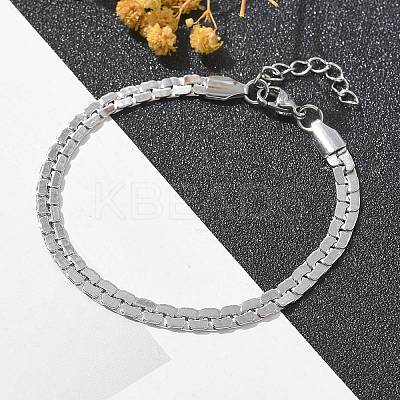 304 Stainless Steel Snake Link Chain Bracelets for Women BJEW-F488-22P-1