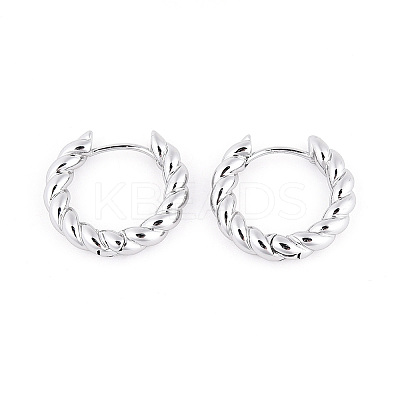 Twist Rings Brass Hoop Earrings for Women EJEW-B056-15P-1