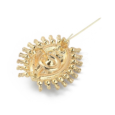 Rhinestone Evil Eye Brooch with Imitation Pearl JEWB-WH0029-26G-1