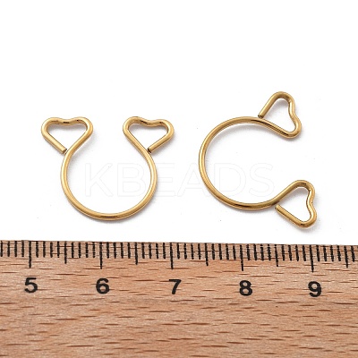 304 Stainless Steel Heart Clip on Nose Rings AJEW-A062-01B-G-1