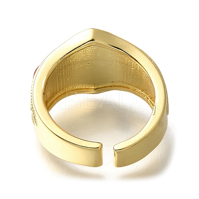 Rack Plating Brass Open Cuff Rings for Women RJEW-M022-10G-1
