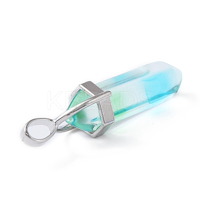 Faceted Bullet Glass Pointed Pendants GLAA-CJC0001-16B-1