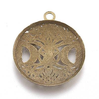 Tibetan Style Hollow Alloy Pendants LS-TIBEP-F075-01AB-RS-1