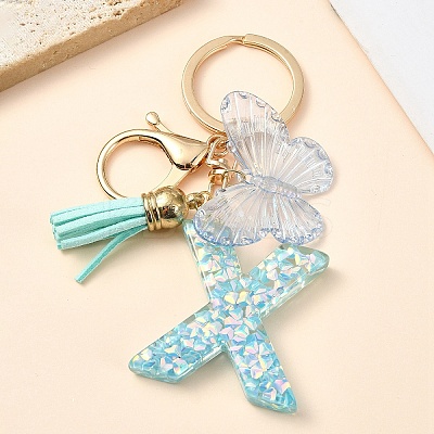 Resin & Acrylic & Faux Suede Tassel Keychain KEYC-YW00117-24-1