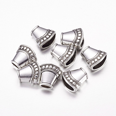 Antique Silver Tone Alloy Tibetan Silver Necklace End Tip Bead Caps X-LF1282Y-1