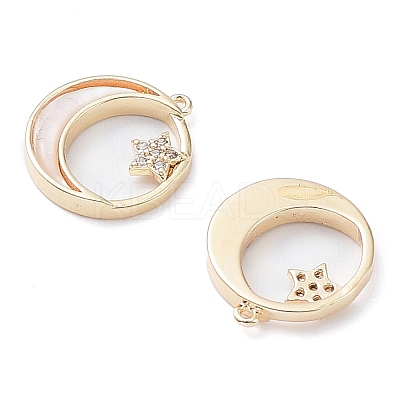 Rack Plating Brass Shell Pendants KK-A183-52G-1
