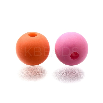Frosted Opaque Acrylic Beads OACR-S071-03B-1