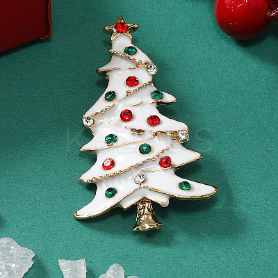 Christmas Alloy Colorful Rhinestone Brooches PW-WGCEE91-02-1