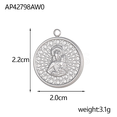 304 Stainless Steel Pendants STAS-OY002-22P-1