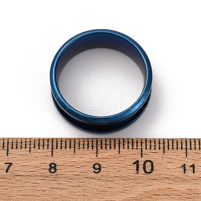 201 Stainless Steel Grooved Finger Ring Settings STAS-TAC0001-10C-L-1