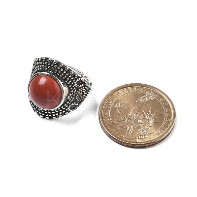 Natural Red Jasper Adjustable Rings RJEW-I108-03AS-06-1