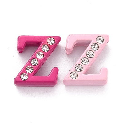 Spray Painted Zinc Alloy Slide Charms ALRI-WH0005-13Z-1