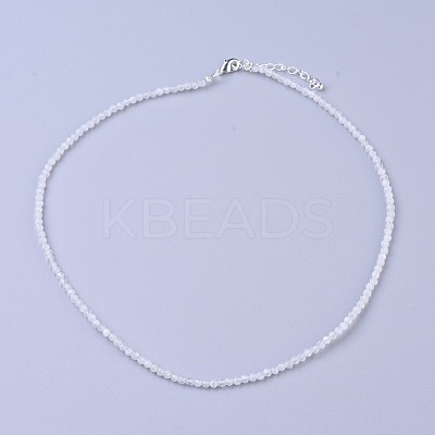 Natural Rainbow Moonstone Beaded Necklaces NJEW-K114-B-A11-1