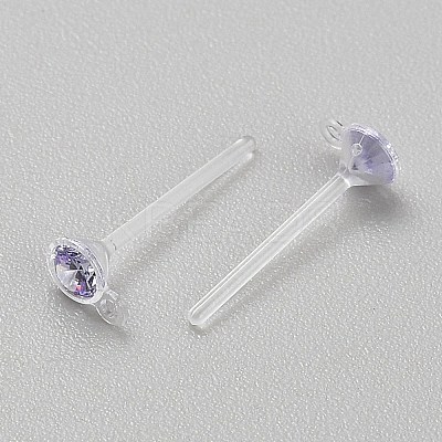 Resin Stud Earring Finding RESI-WH20001-08B-1