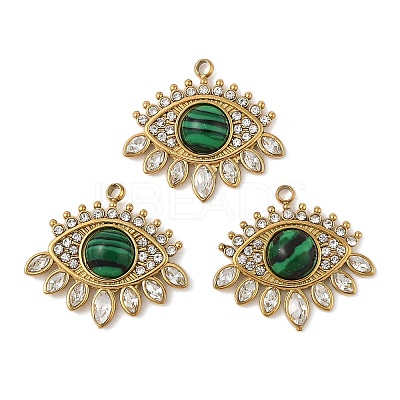 Synthetic Malachite Eye Pendants STAS-P380-24G-02-1