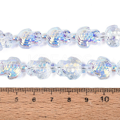 Electroplate Transparent Glass Beads Strands EGLA-N055-04A-1