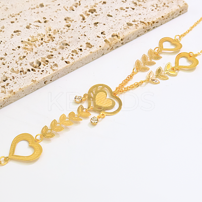 Vintage Heart & Leaf Brass Finger Ring Bracelets XK2544-2-1