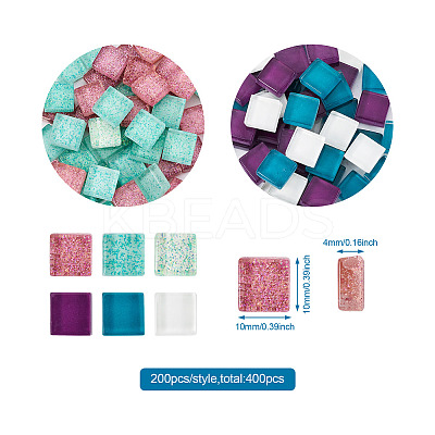 400Pcs 2 Styles Glass Cabochons GGLA-TA0001-09E-1