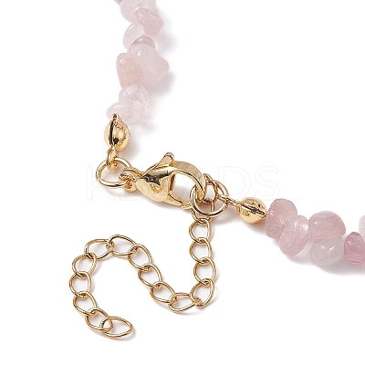 Natural Rose Quartz Chip Beaded Necklace NJEW-JN04616-03-1