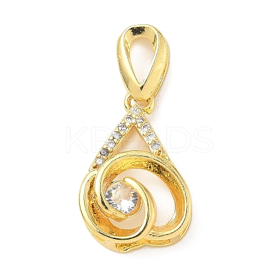 Brass Micro Pave Cubic Zirconia Pendants KK-D357-25G-1