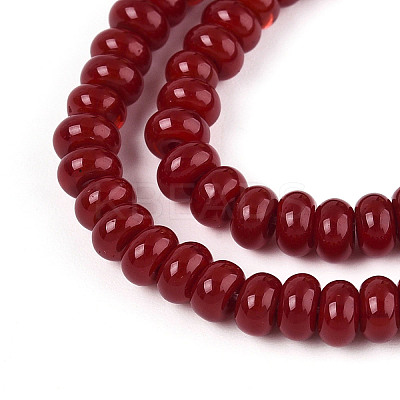 Opaque Solid Color Glass Beads Strands GLAA-ZX008-4mm-18O-1