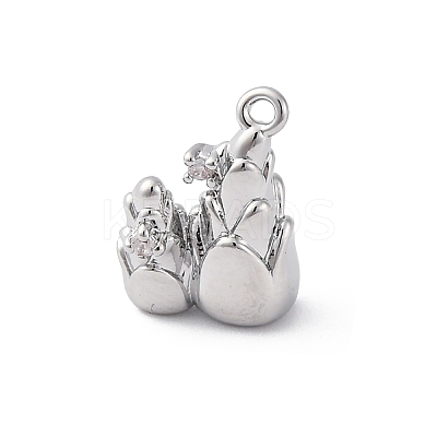 Brass Rhinestone Crystal Pendants KK-E793-07P-1