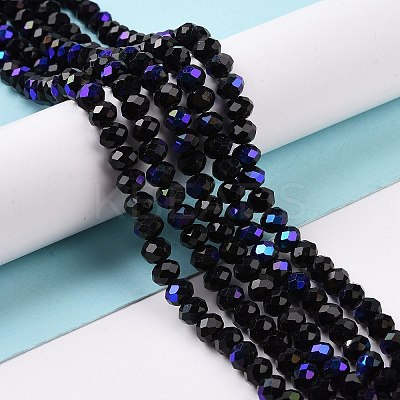 Electroplate Opaque Solid Color Glass Beads Strands X-EGLA-A034-P10mm-L01-1