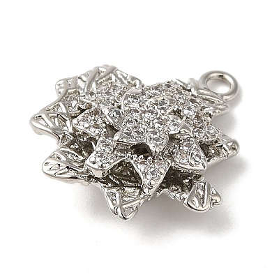 Rack Plating Brass Cubic Zirconia Pendants KK-M267-01P-1