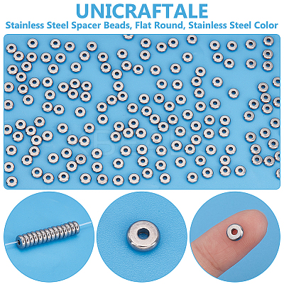 200Pcs 304 Stainless Steel Spacer Beads STAS-UN0061-72-1