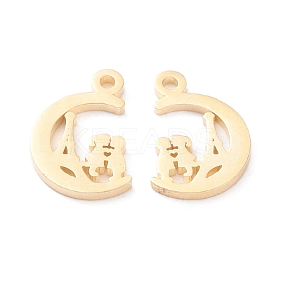 Valentine's Day 304 Stainless Steel Charms STAS-I151-33G-1