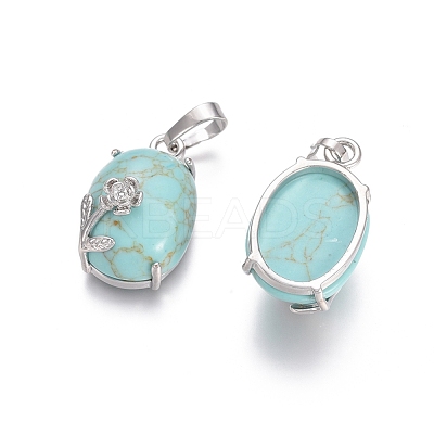 Synthetic Turquoise Pendants G-L512-I06-1