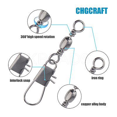 100Pcs Iron with Carbon Steel Fishing Rolling Bearing Connector FIND-CA0009-79-1