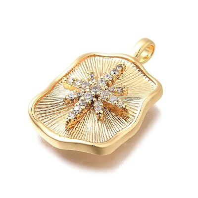Brass Micro Pave Cubic Zirconia Pendants KK-M318-37G-1
